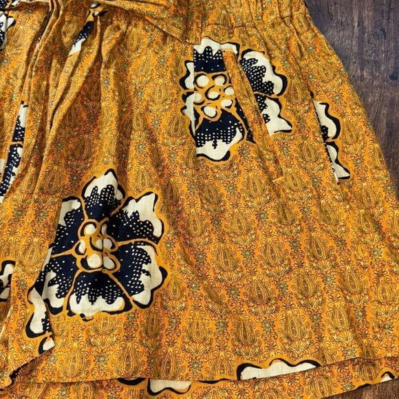 NWOT Anthropolgie | Kennedy batik print shorts XS mustard yellow aztec - Picture 3 of 8